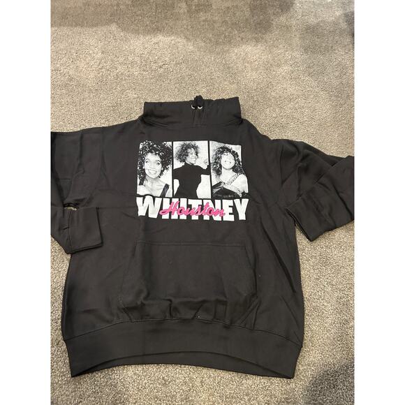 Whitney Houston Tops - Whitney Houston Black Sweatshirt Pullover‎ With Pocket Womans SIze M